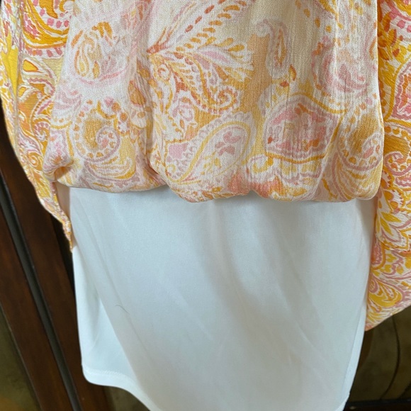 NWT BCX Juniors Paisley Off-the-Shoulder Dress, size L - Picture 7 of 8